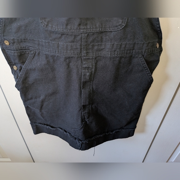 DICKIES Black Skirt Overall Size Large 100% Cotton Women Ajustable Straps - Picture 3 of 11